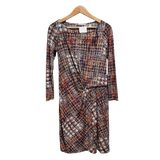 Tweed-Print Twist Front Bodycon Dress