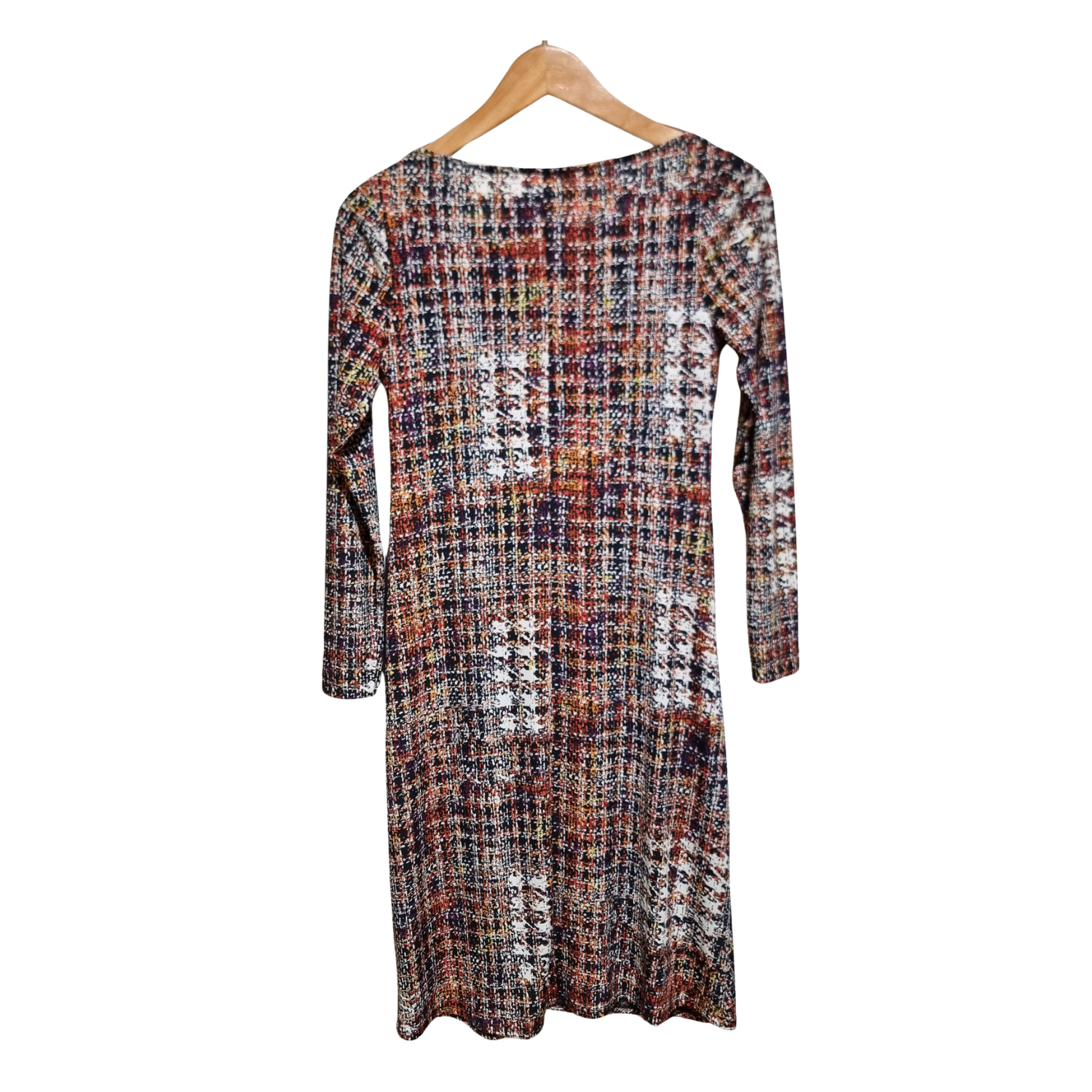 Tweed-Print Twist Front Bodycon Dress