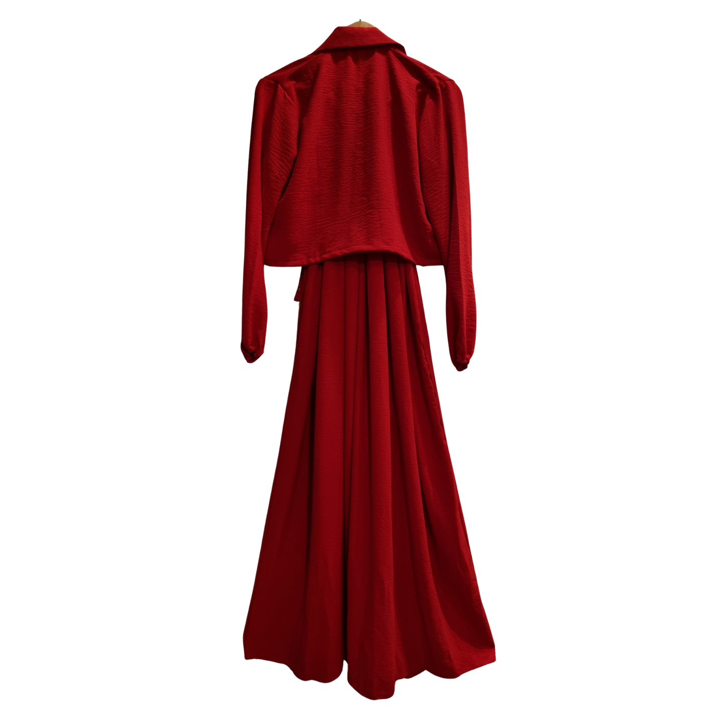 ❤️ Elegant Red Maxi Dress Set U(0260)
