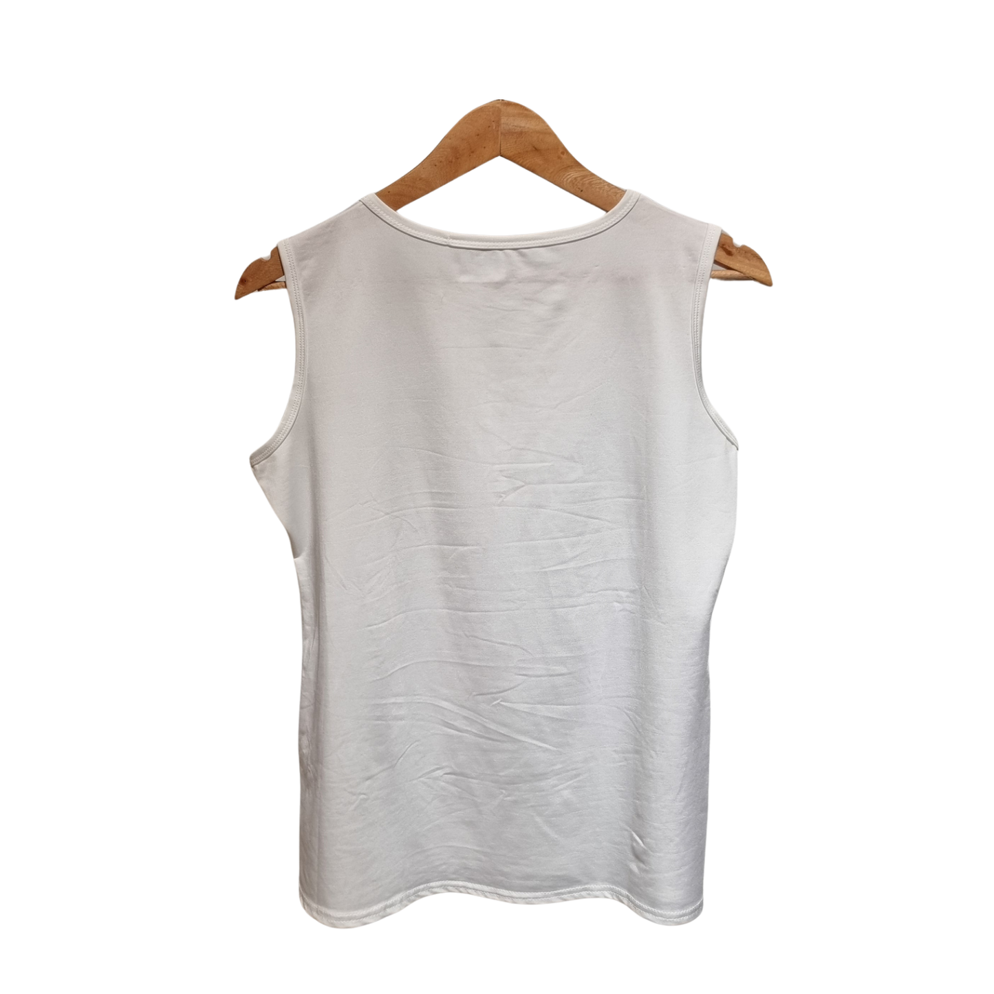 Cute Little Cat Graphic White Sleeveless Tank Top for Women | Soft Summer Casual Tee U(0313)
