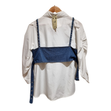 Pearl-Embellished Layered Shirt Set