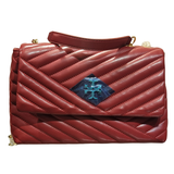 Tory Burch Black Chevron Quilted Leather Top Handle Flap Bag