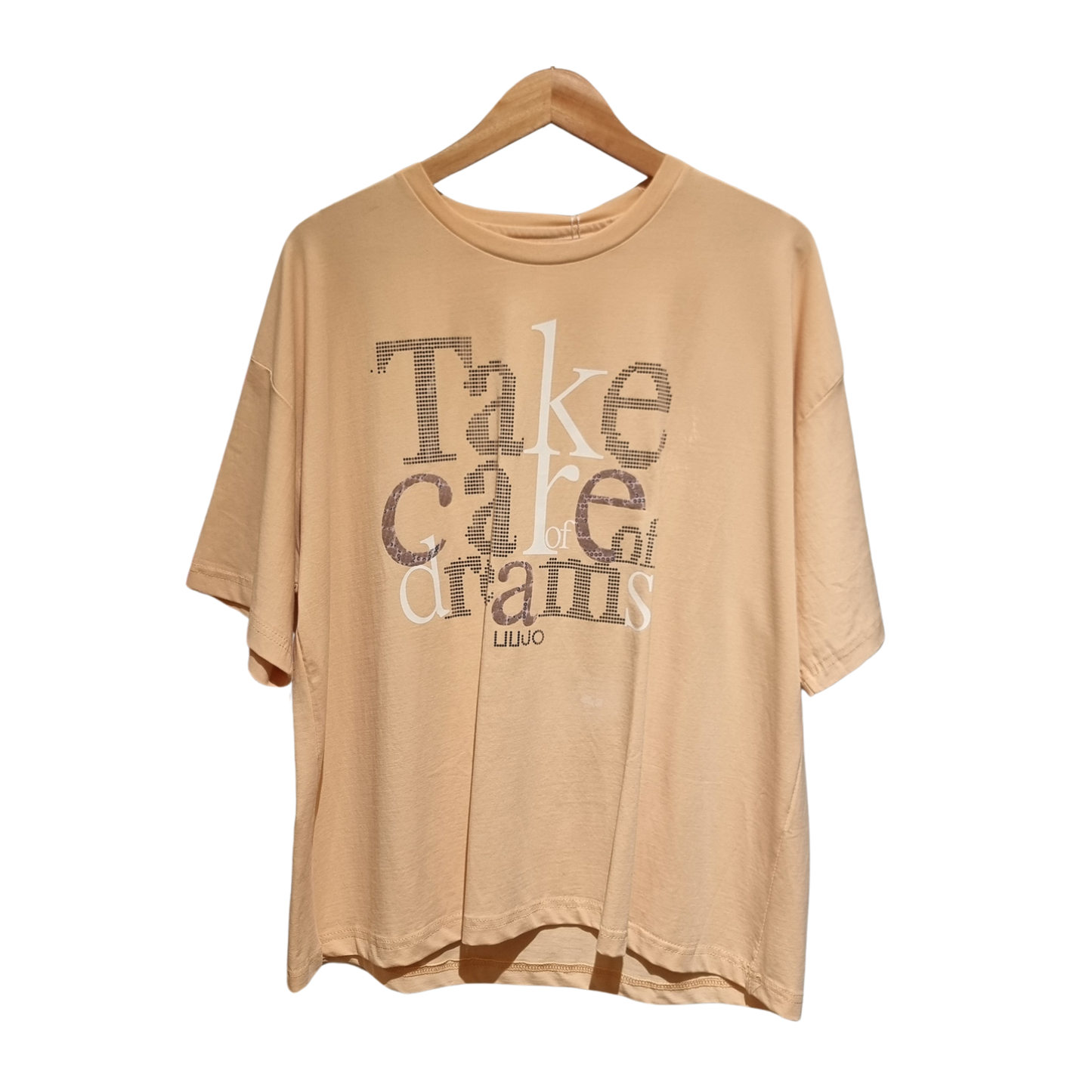Liu Jo “Take Care of Dreams” Pastel Yellow Women’s Premium Cotton T-Shirt U(0297)