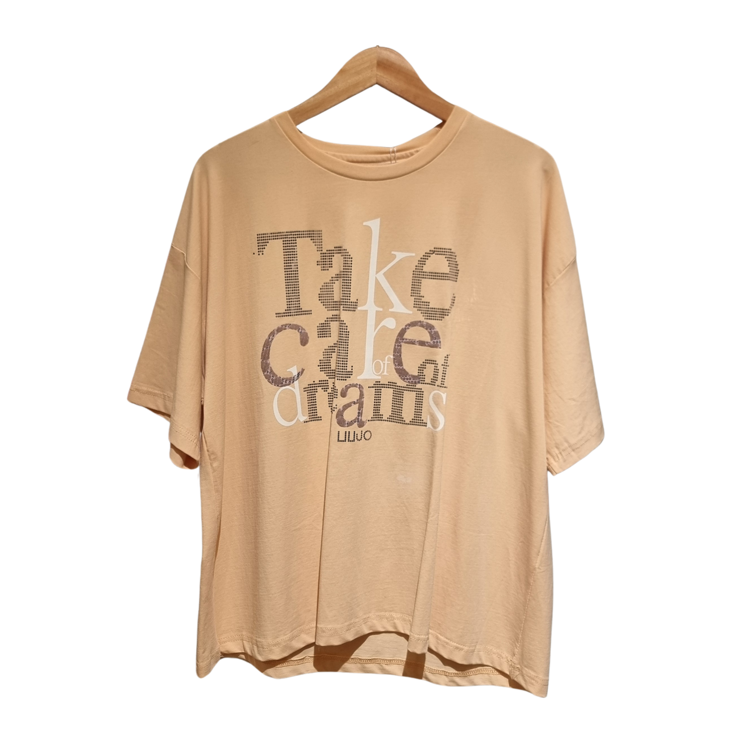 Liu Jo “Take Care of Dreams” Pastel Yellow Women’s Premium Cotton T-Shirt U(0297)