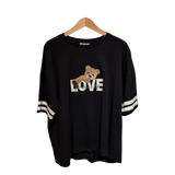 Cute Teddy Bear “Love Yourself” Women’s Oversized T-Shirt – Casual Streetwear Graphic Tee U(0297)