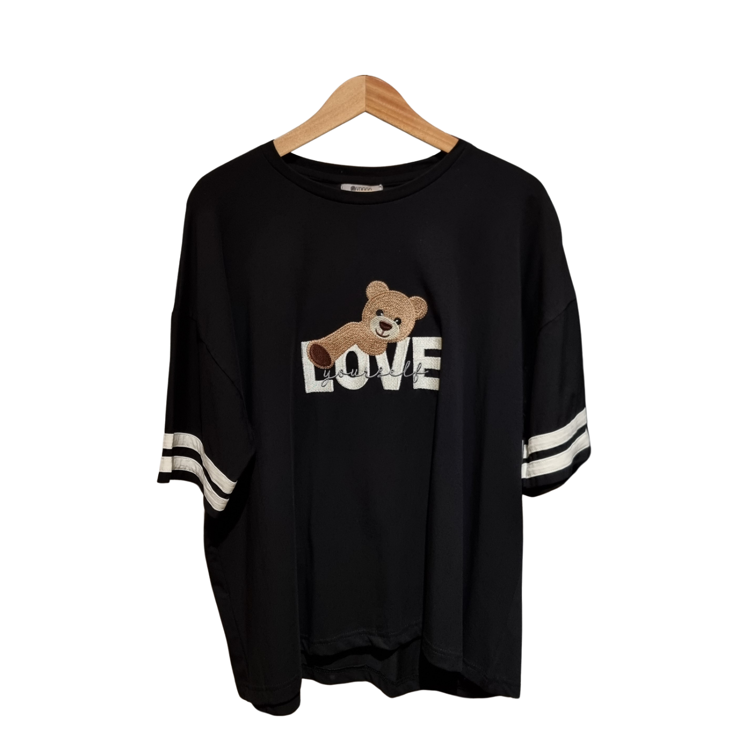 Cute Teddy Bear “Love Yourself” Women’s Oversized T-Shirt – Casual Streetwear Graphic Tee U(0297)