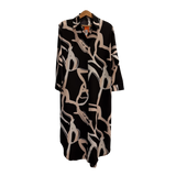 Luxury Abstract Print Long Shirt – Elegant Modest Shirt Dress for Women U(0284)
