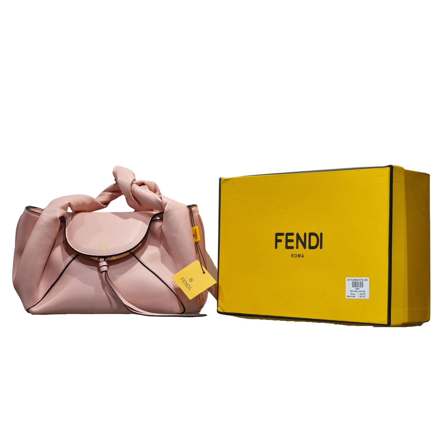 Fendi Soft Leather Knotted Handle Bag – Baby Pink