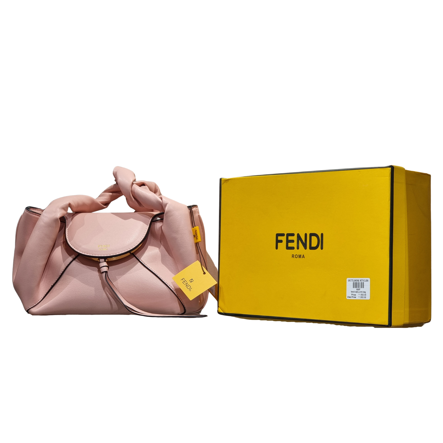 Fendi Soft Leather Knotted Handle Bag – Baby Pink