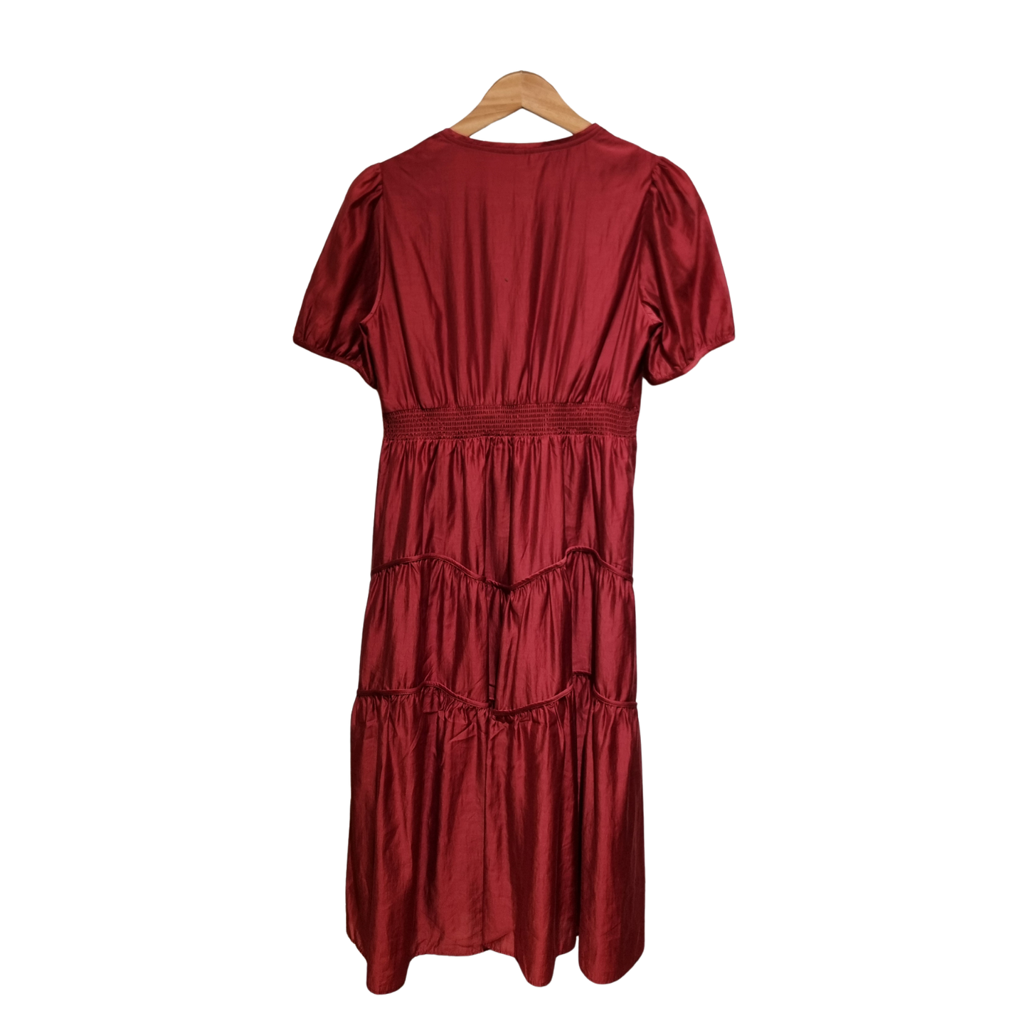 Elegant Women Summer Dress – Puff Sleeve Smocked Waist Casual Midi Dress | Soft Comfortable Fabric U(0285)