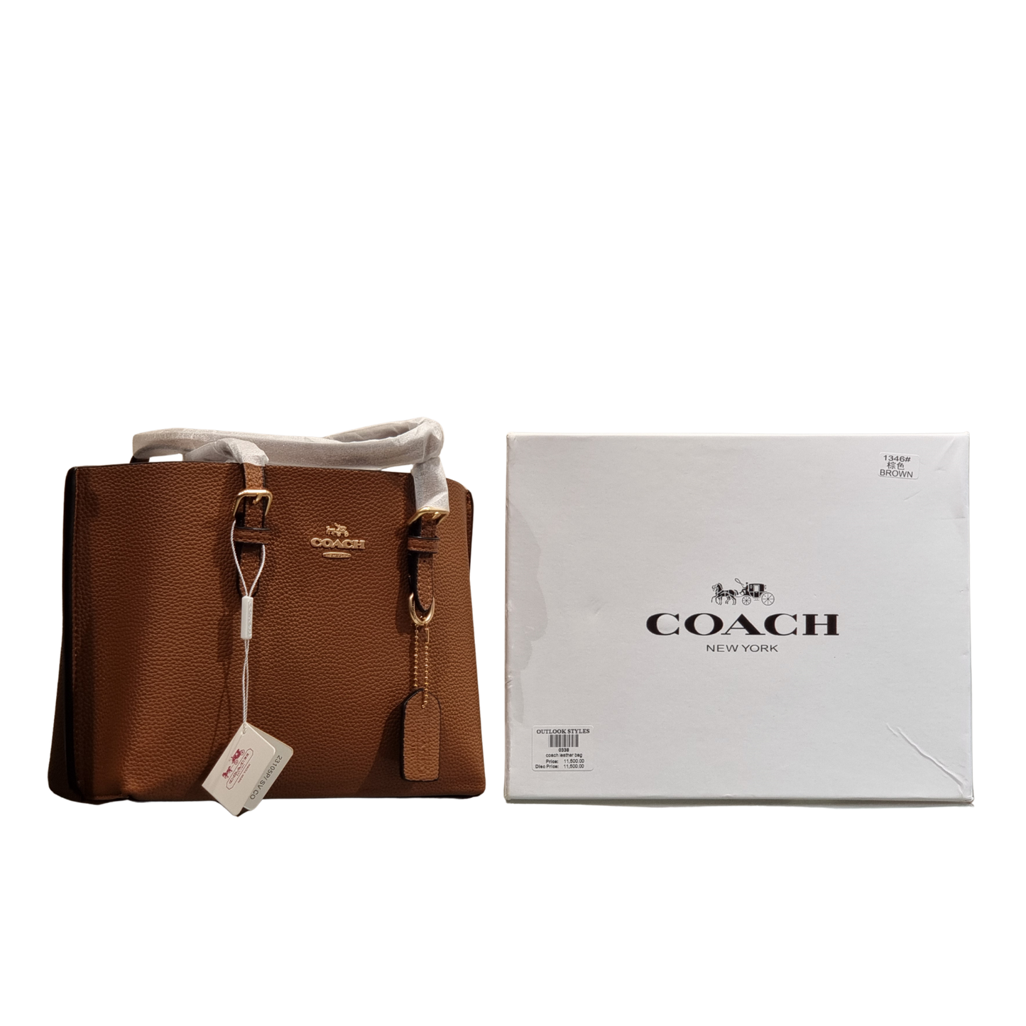Coach Pebble Leather Carryall Tote Bag – Classic Brown