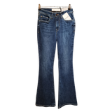 High-Rise Bootcut Jeans – Deep Indigo Wash