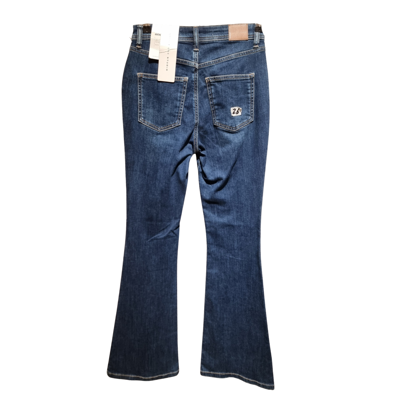 High-Rise Bootcut Jeans – Deep Indigo Wash