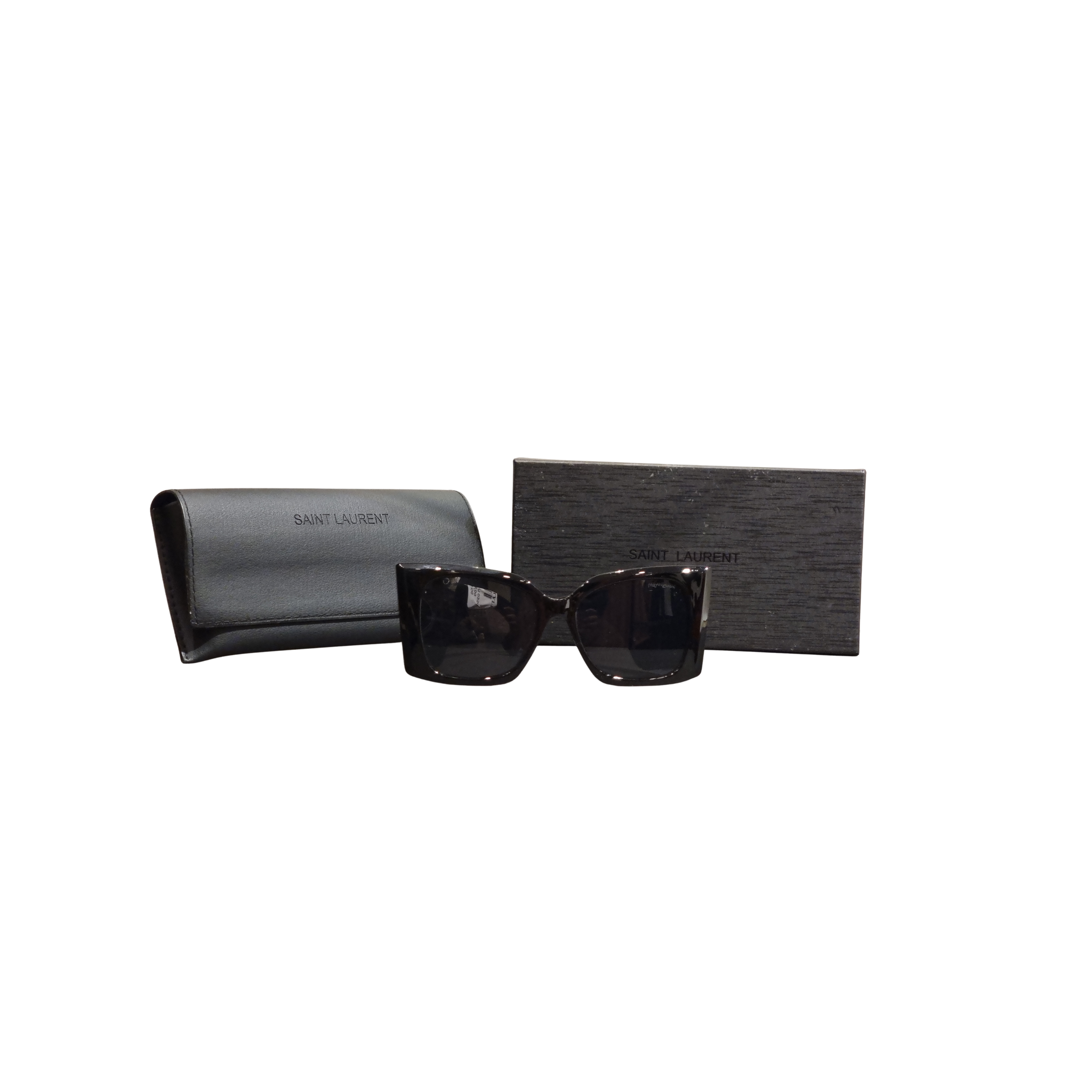 YSL Midnight Noir Oversized Square Fashion Sunglasses | Premium Hard Case & Gift Box Included