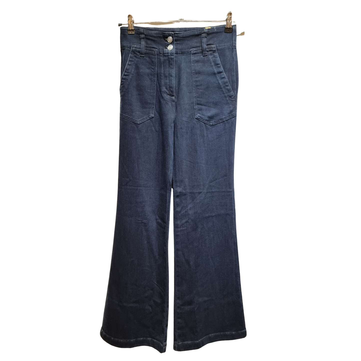 Paneled Utility Straight-Leg Jeans – Deep Indigo