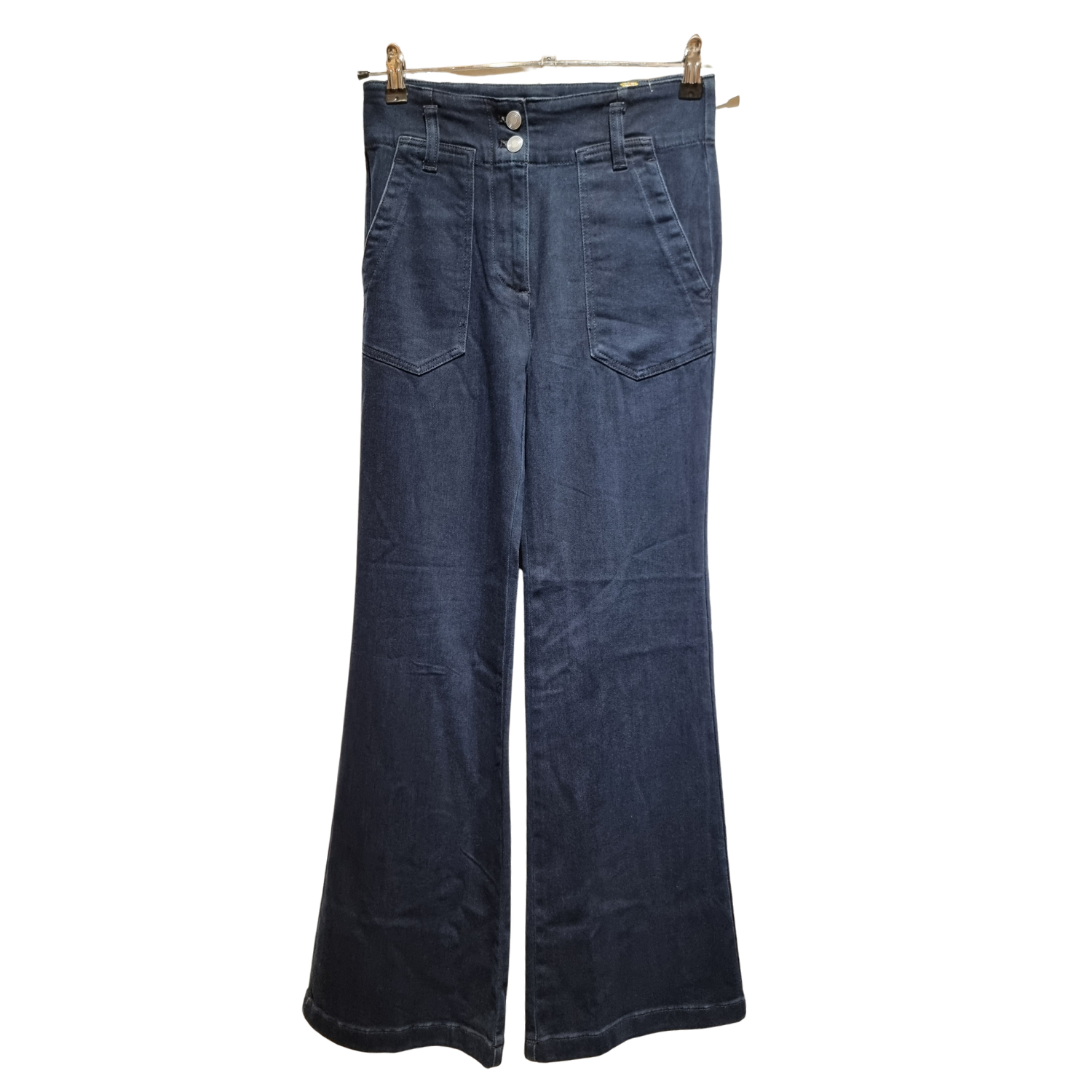 Paneled Utility Straight-Leg Jeans – Deep Indigo