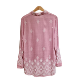Elegant Printed Lawn Shirt for Women – Summer Casual Kurti (Pink & Green) U(0312)