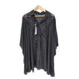 Elegant Black Lace Detail Tunic U(0279)