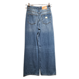 Asymmetric Waist Wide-Leg Jeans – Classic Stonewash