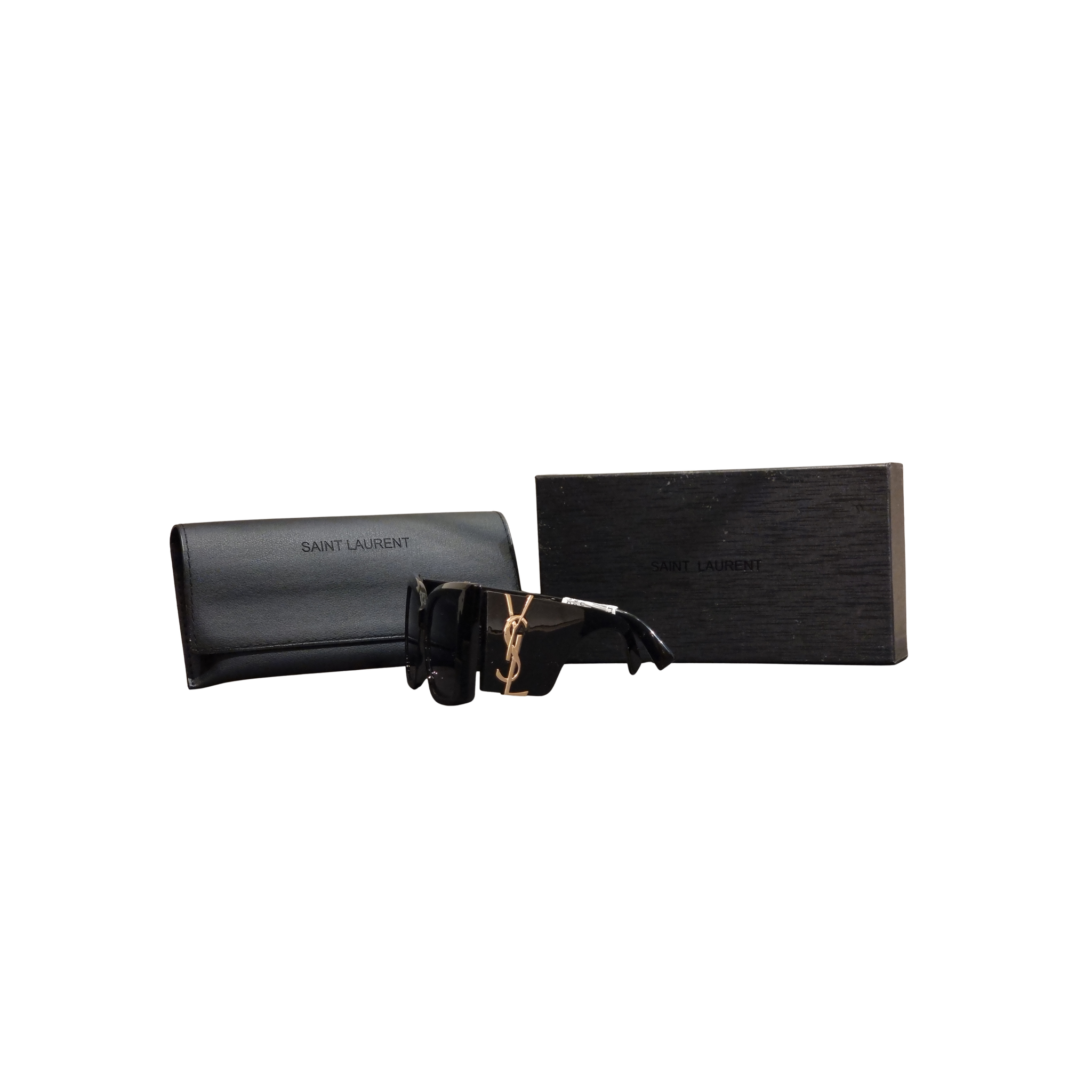 YSL Midnight Noir Oversized Square Fashion Sunglasses | Premium Hard Case & Gift Box Included
