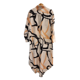 Luxury Abstract Print Long Shirt – Elegant Modest Shirt Dress for Women U(0284)