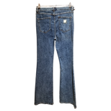 Slim Flare Jeans – Mid-Blue Acid Wash