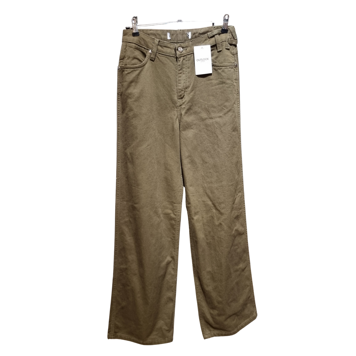 High-Rise Wide-Leg Trousers – Earthy Olive