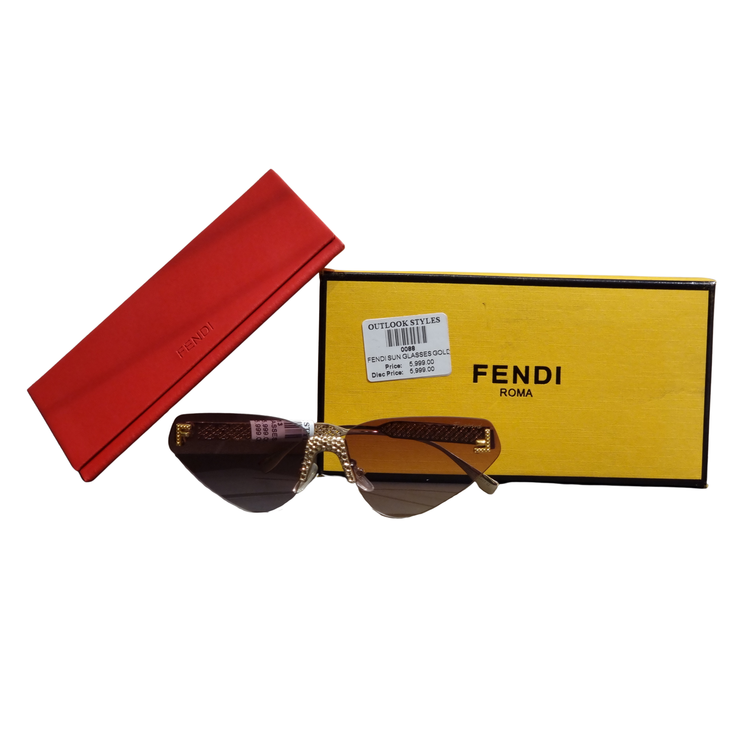 Fendi Luxe Monogram Pochette in Alabaster & Plum