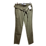 Belted Chino Trousers – Olive Khaki