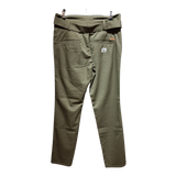 Belted Chino Trousers – Olive Khaki