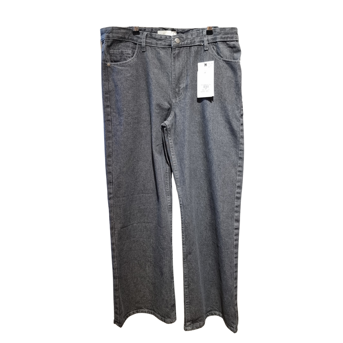 High-Rise Relaxed Jeans – Smoked Charcoal Wash