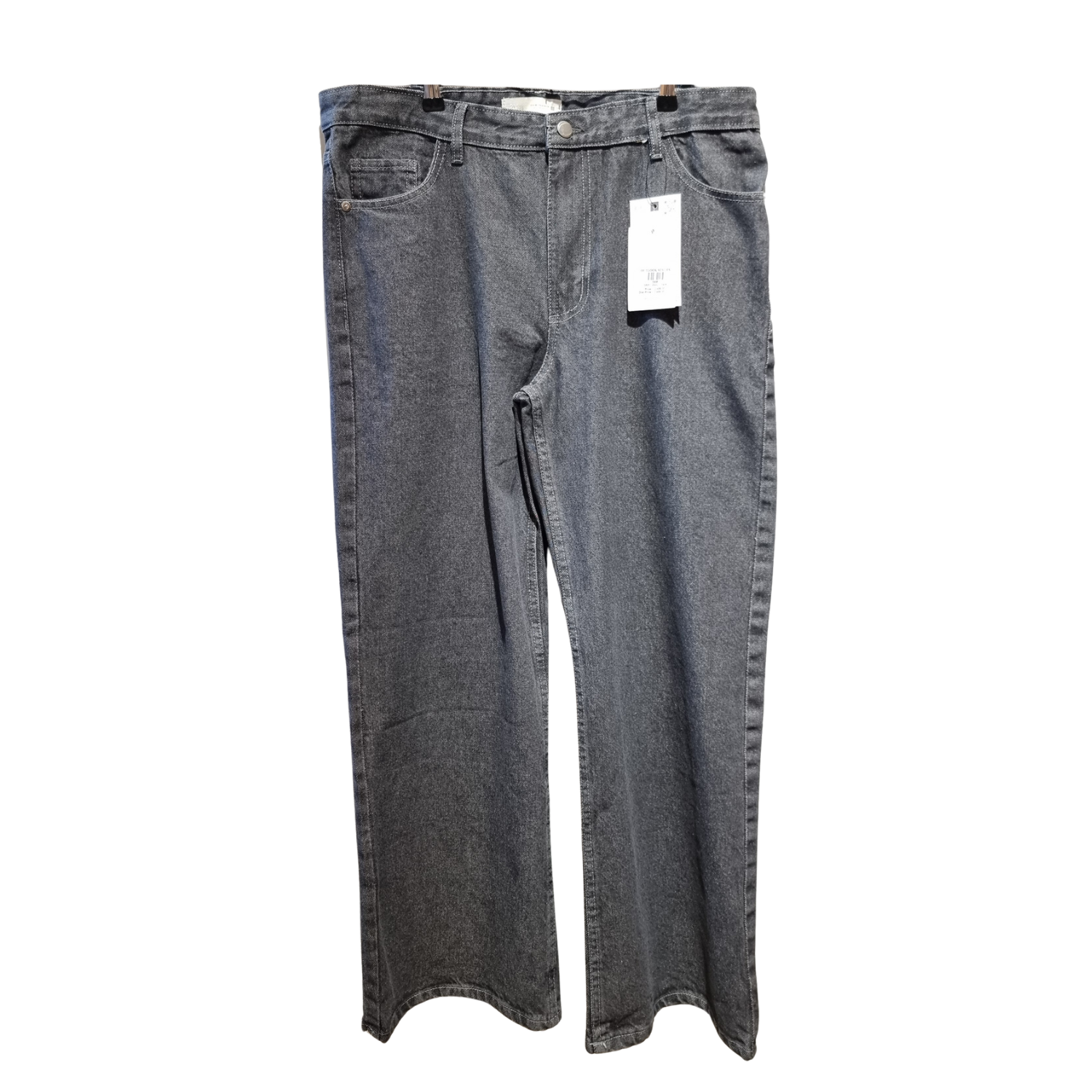 High-Rise Relaxed Jeans – Smoked Charcoal Wash