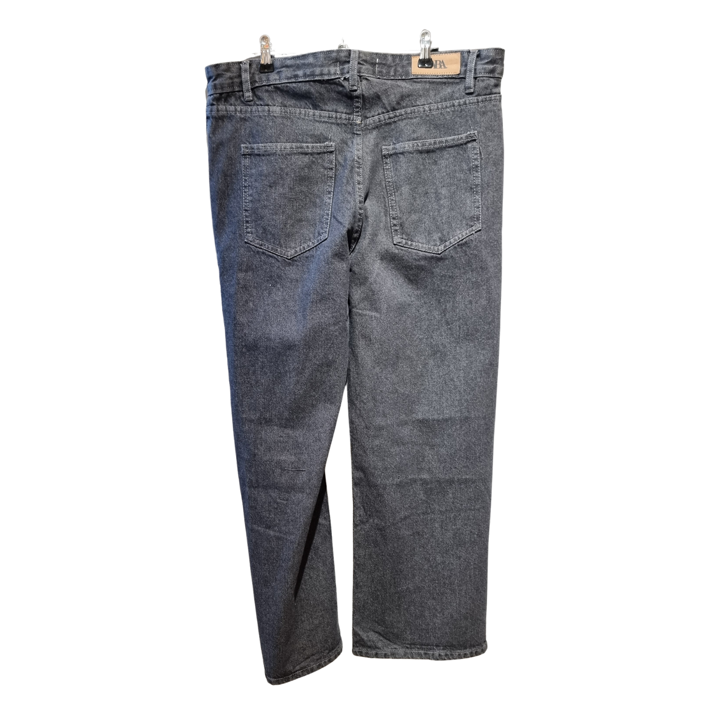 High-Rise Relaxed Jeans – Smoked Charcoal Wash