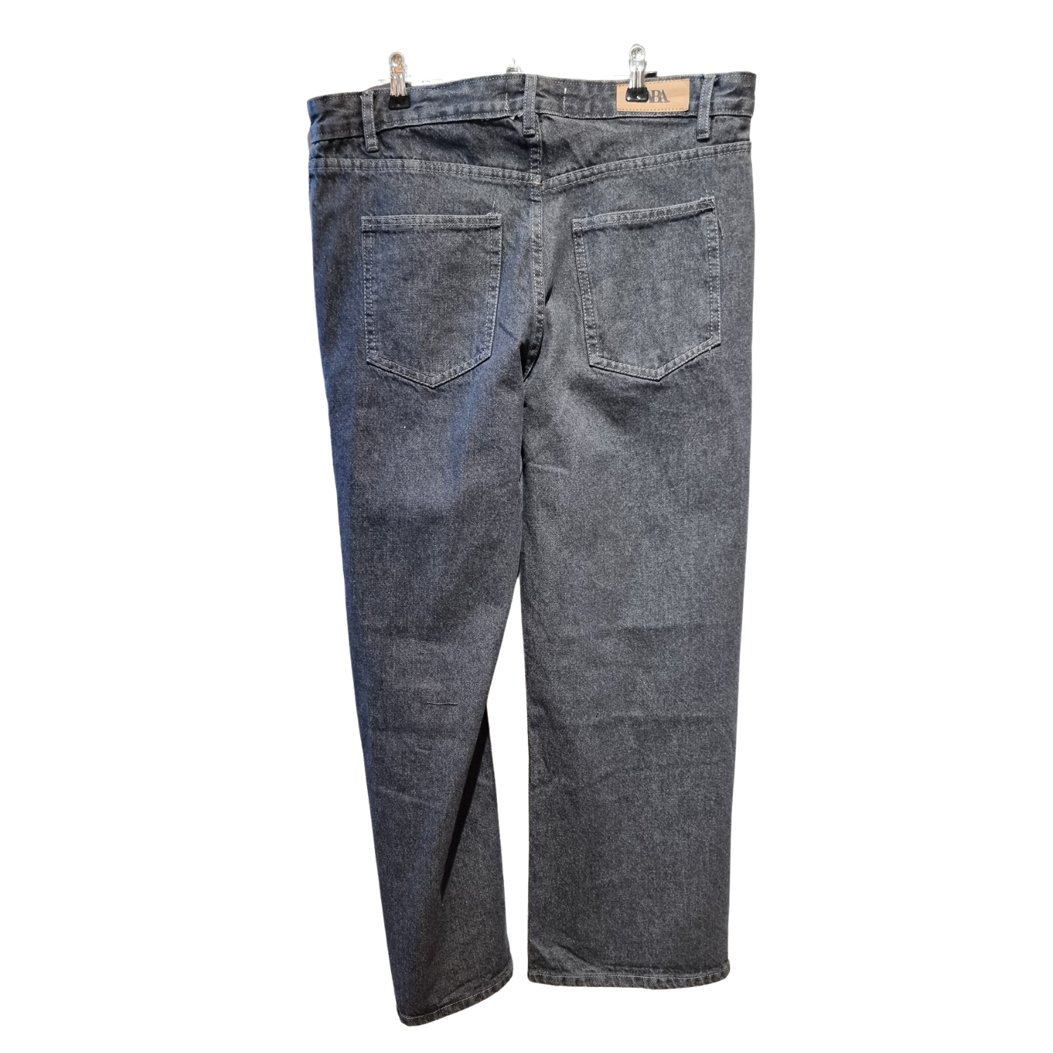 High-Rise Relaxed Jeans – Smoked Charcoal Wash