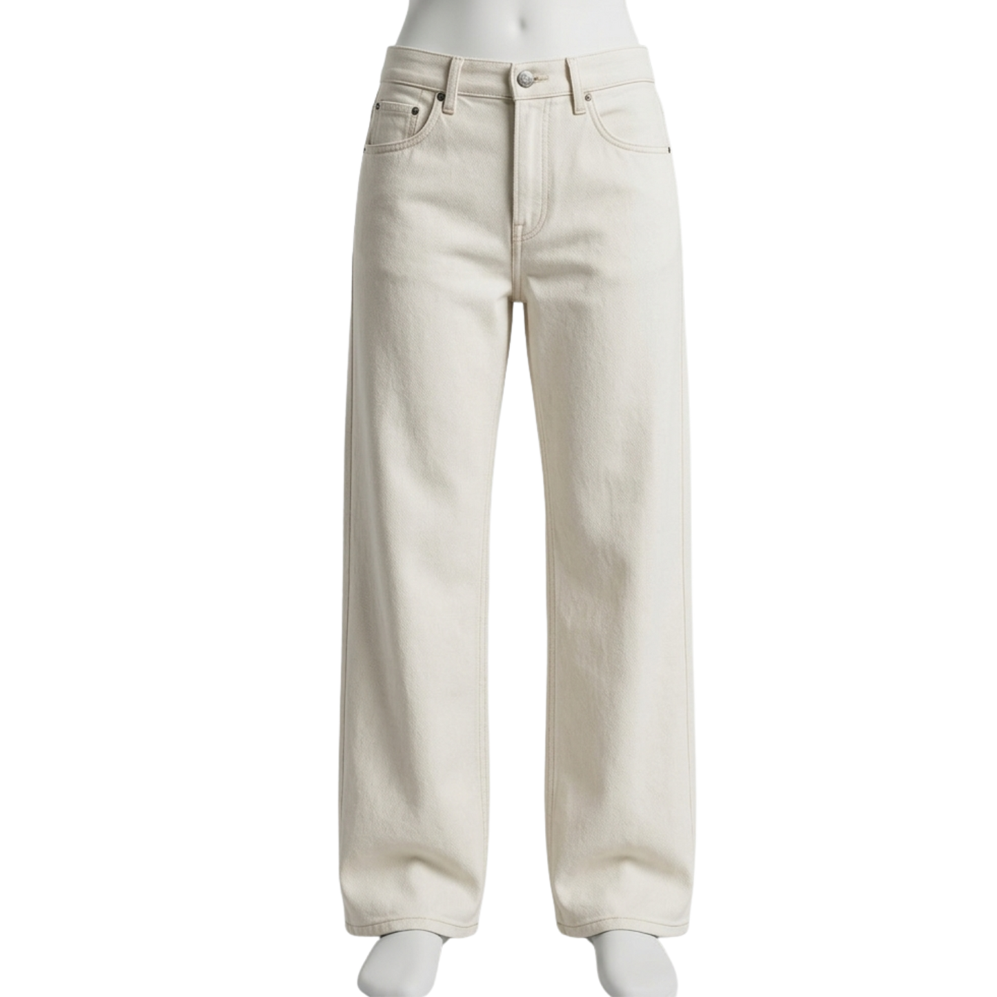 White Straight Fit Jeans