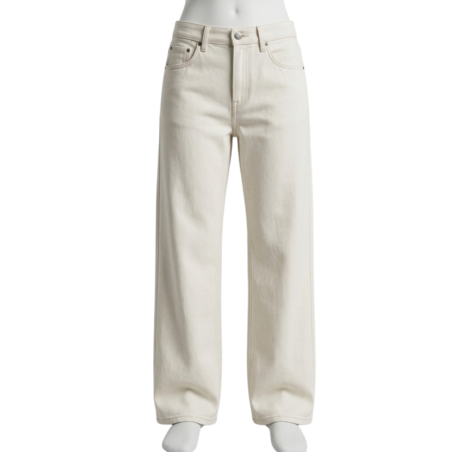 White Straight Fit Jeans
