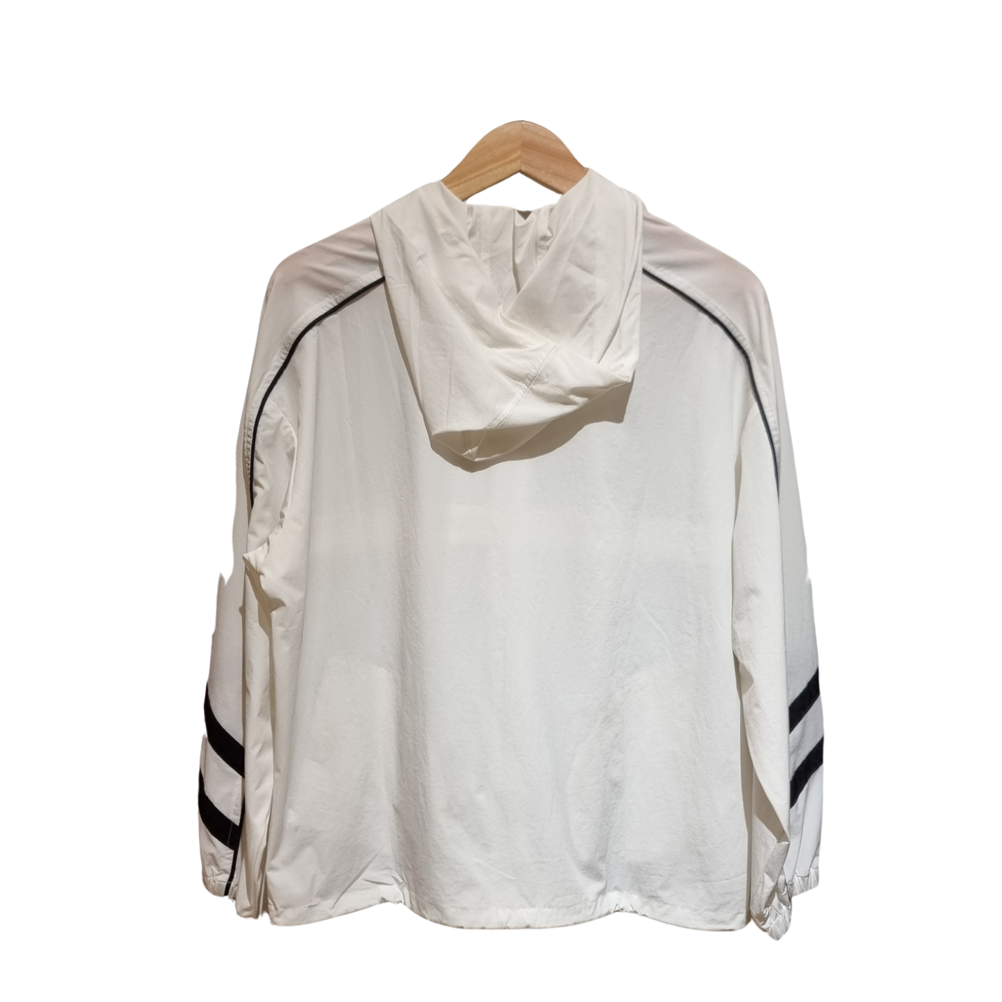 Striped Trim Hooded Windbreaker