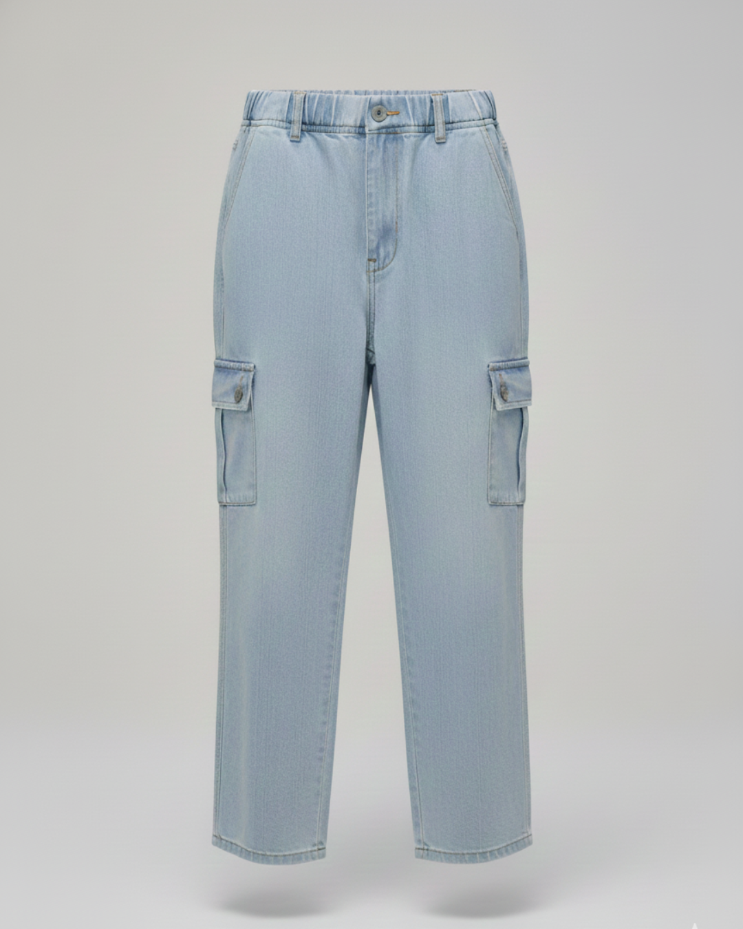 Denim Cargo Joggers – Sky Blue Wash