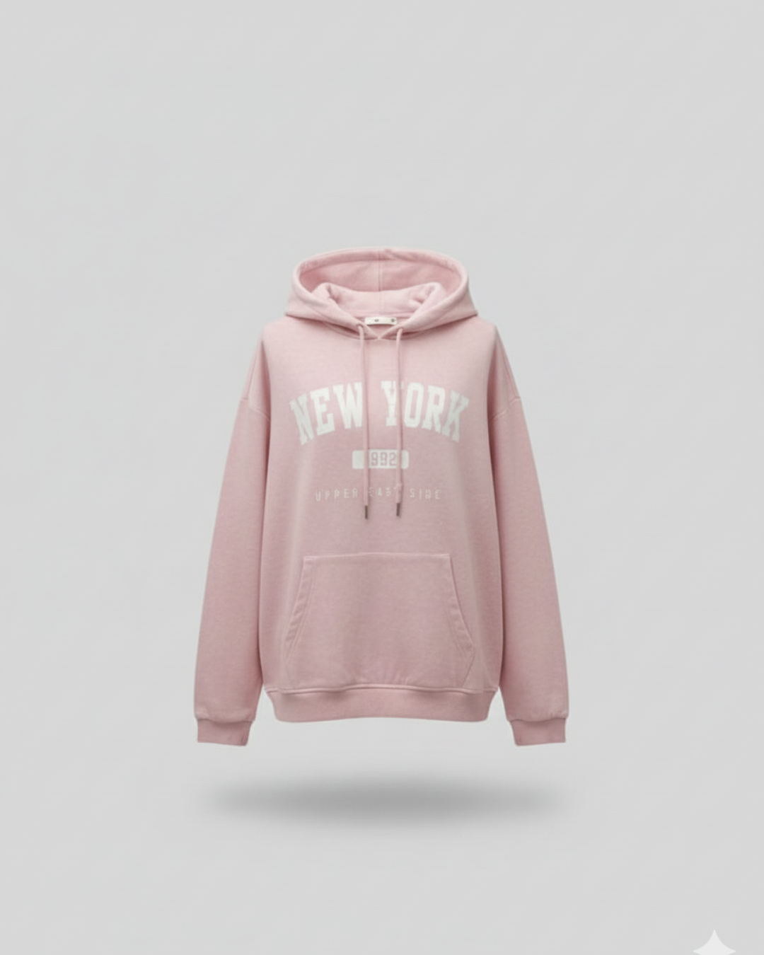 Light Pink Printed Pullover Hoodie