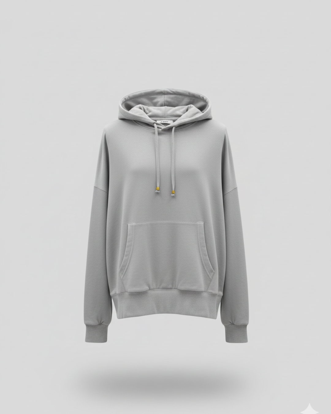Grey Solid Pullover Hoodie