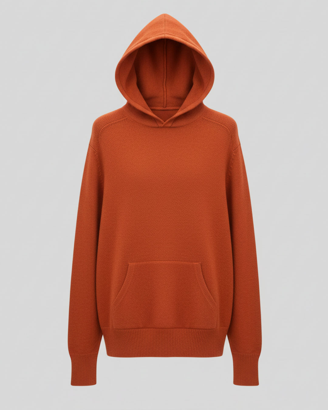 Orange Solid Pullover Hoodie