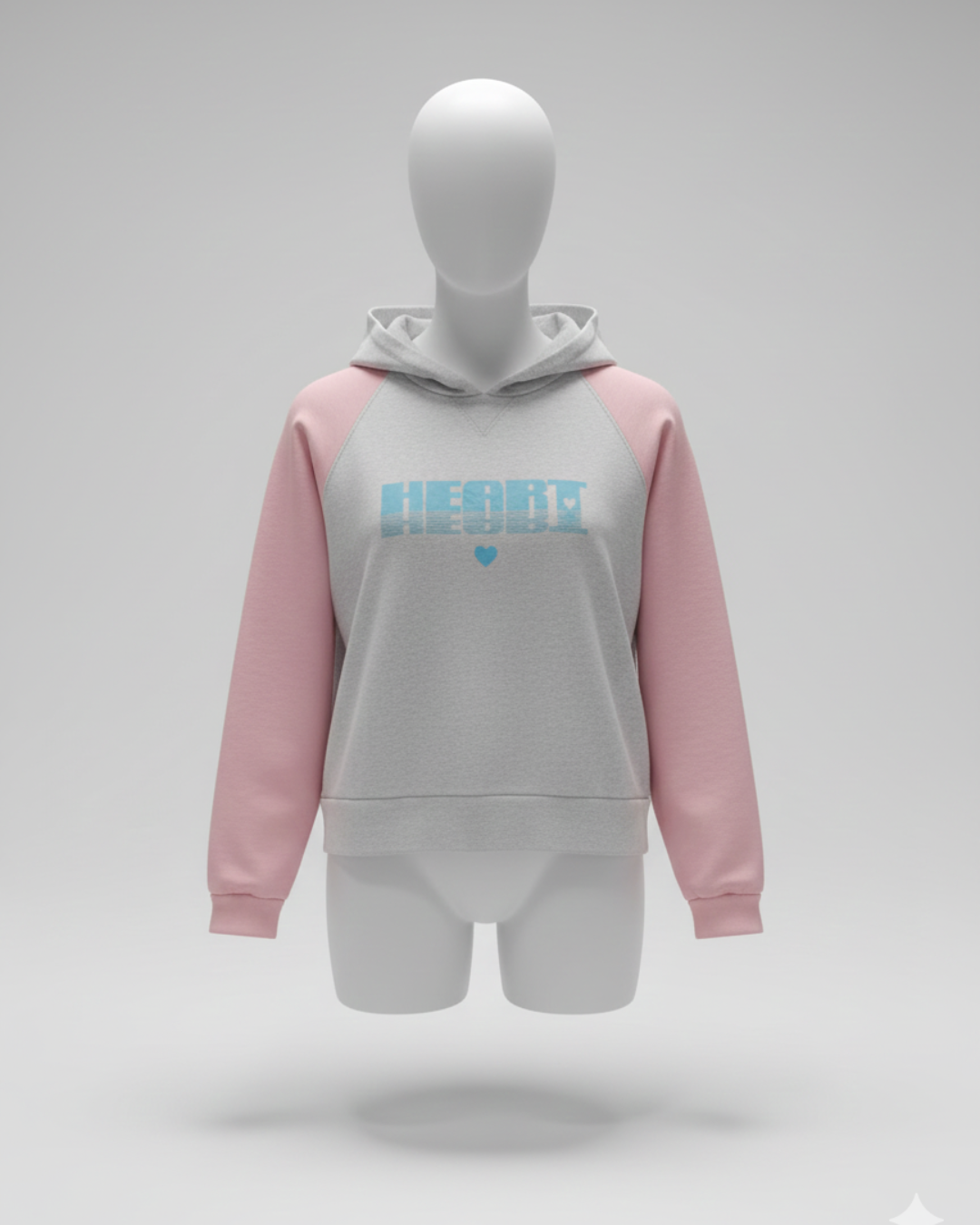 Pink And White Printed Pullover Hoodie