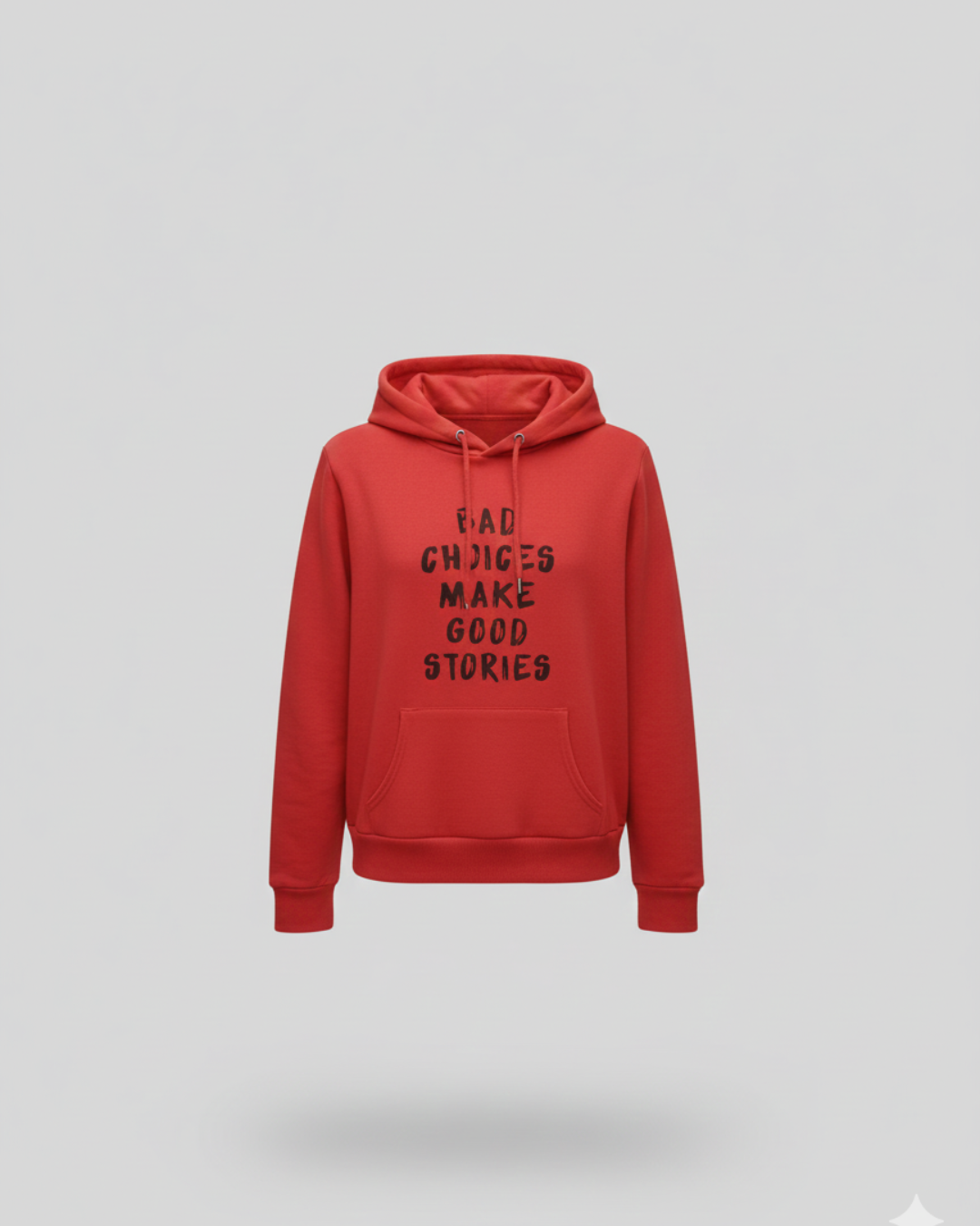 Red Printed Pullover Hoodie