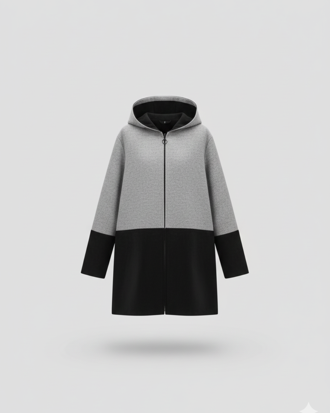 Grey And Black Zip-Up Hoodie