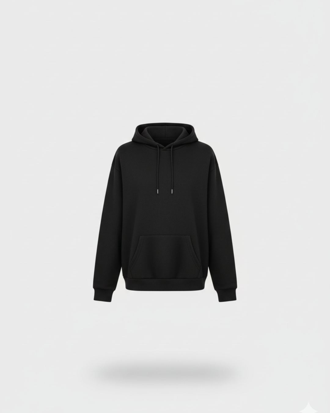 Black Solid Pullover Hoodie