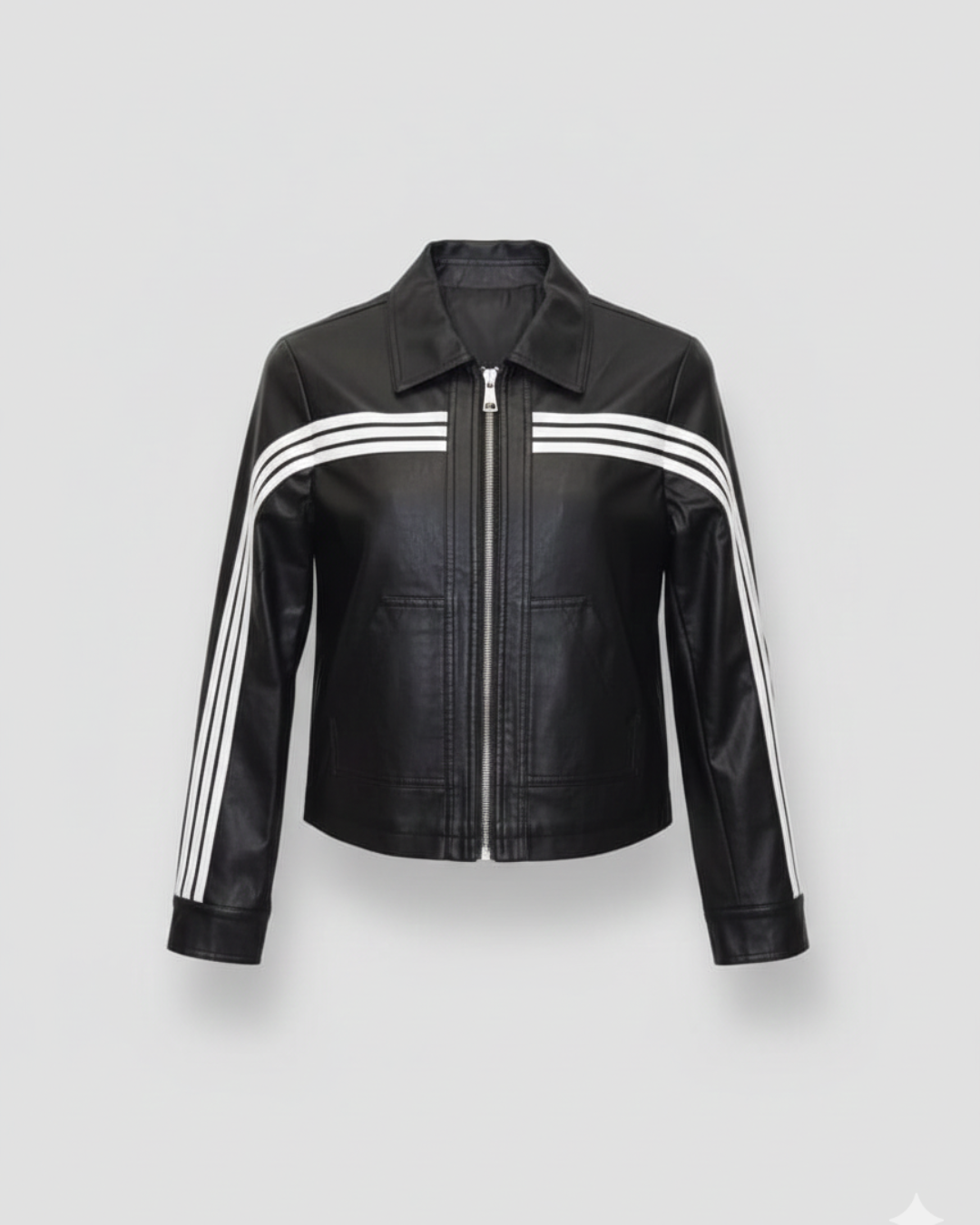 Black Jacket With White Stripes