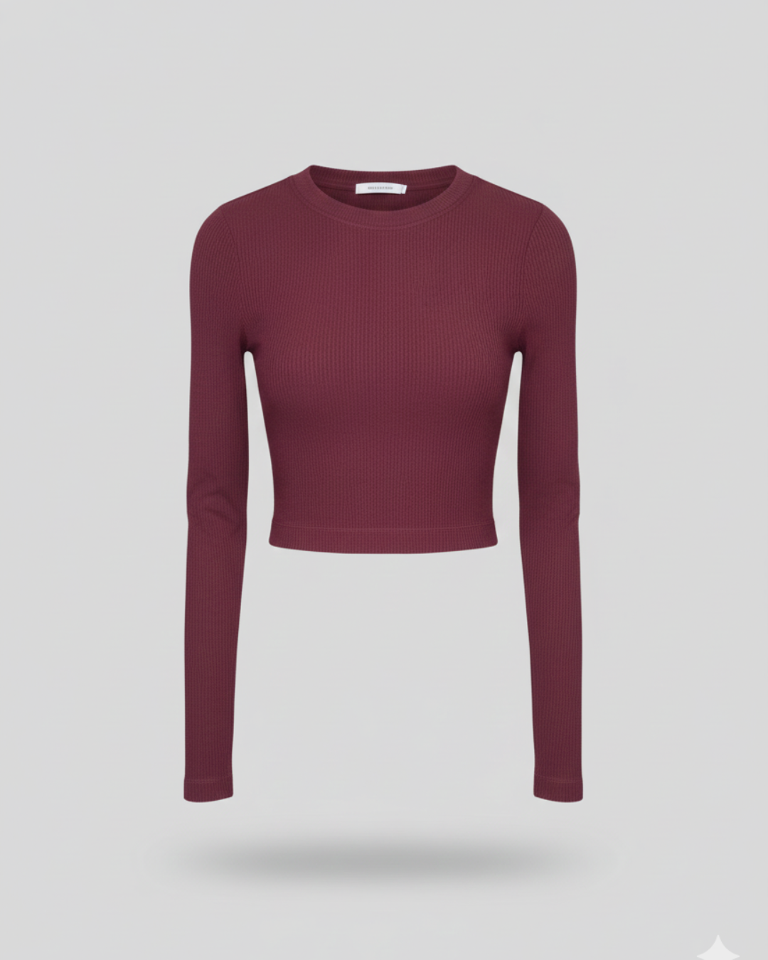 Maroon Fitted Crop Top