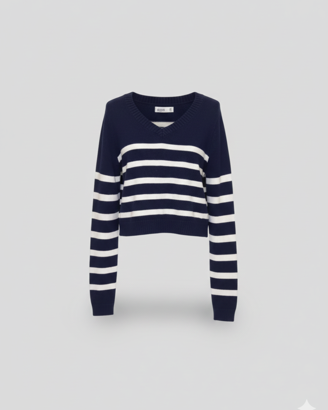 Blue And White Cropped Sweater