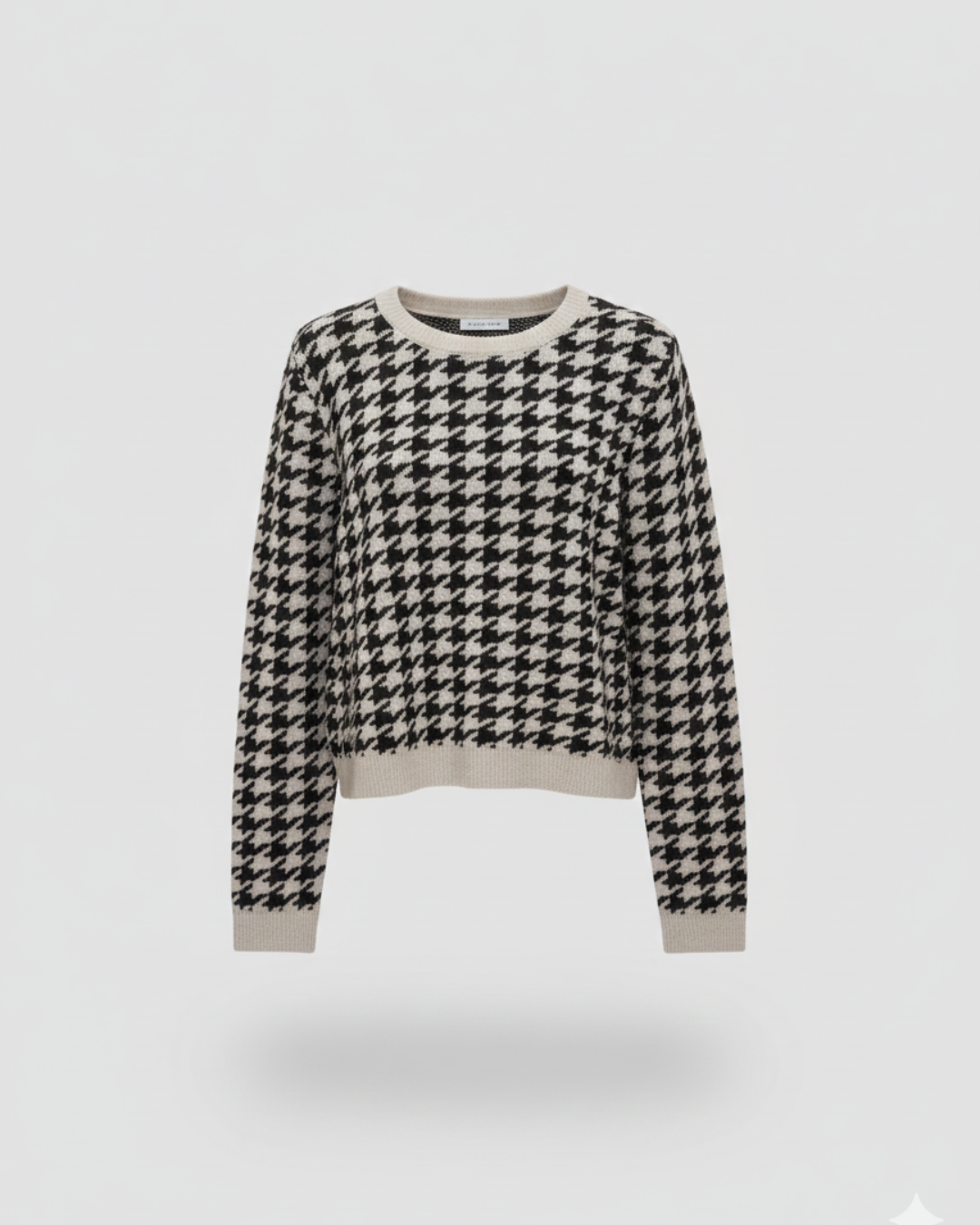 White And Black Cropped Sweater