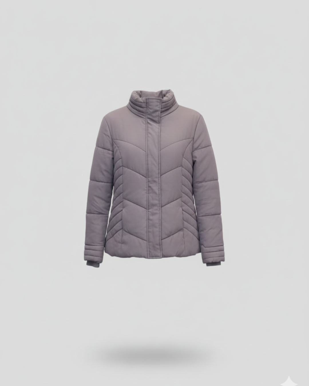 Grey Solid Puffer Jacket